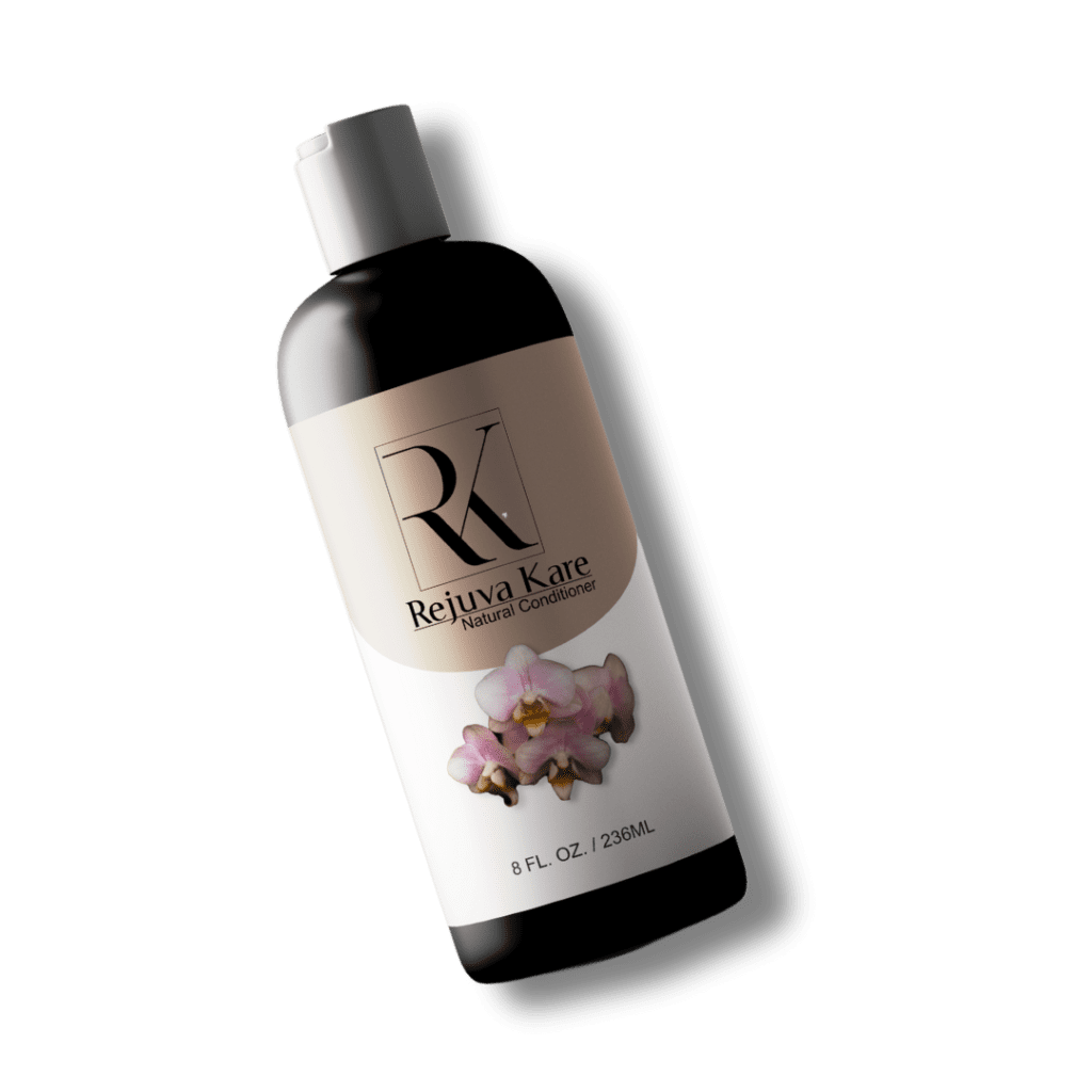 Rejuva Kare natural hair conditioner bottle.